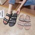 Tweed Fringed Sandals
