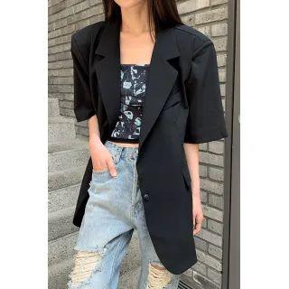 Short-sleeve Boxy Blazer