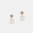 Faux Pearl Square Dangle Earring White - One Size