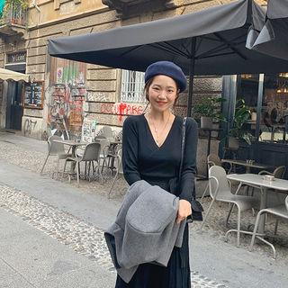 Rib-knit Maxi Wrap Dress