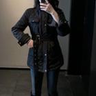 Plain Slim-fit Jacket Black - One Size