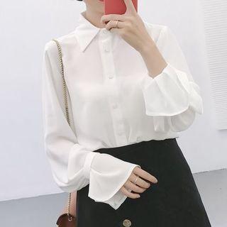 Frilled Cuff Chiffon Shirt