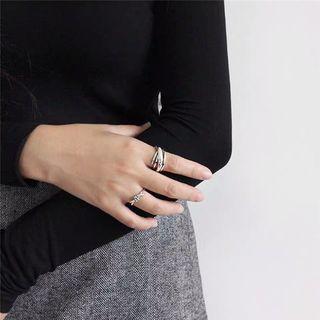925 Sterling Silver Layered Open Ring 925silver Ring - One Size
