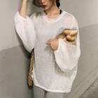 Crew-neck Midi Tank Dress / Crew-neck Long-sleeve Top