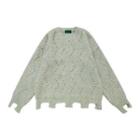 Pointelle Knit Sweater Green - One Size