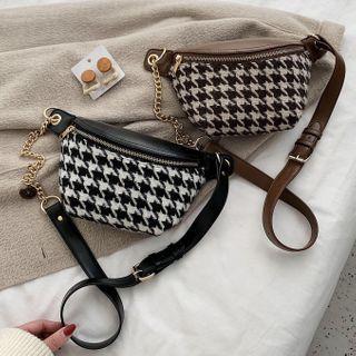 Houndstooth Panel Sling Bag