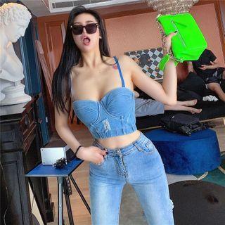 Ripped Denim Camisole Top