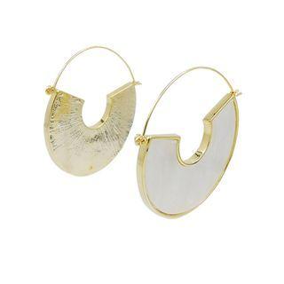 Faux-marble Statement Earrings (white) One Size