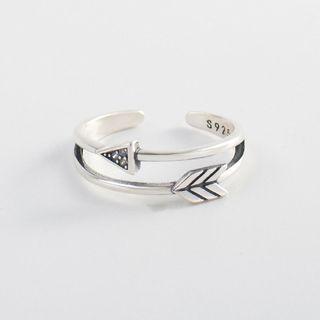 925 Sterling Silver Arrow Layered Open Ring