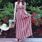 Patterned Strappy Maxi Dress