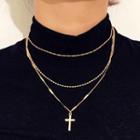 Layered Cross Chain Necklace
