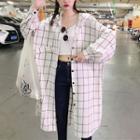 Checked Hooded Long Shirt