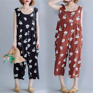 Floral Crop Sleeveless Jumpsuit