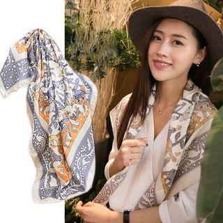 Printed Neck Scarf As Shown In Figure - One Size