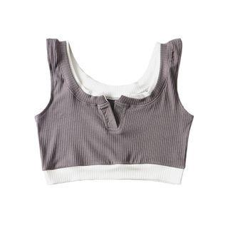 Mock Two-piece Knit Corp Tank Top