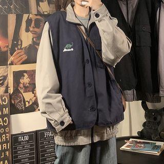 Unisex Mock Two-piece Loose-fit Jacket