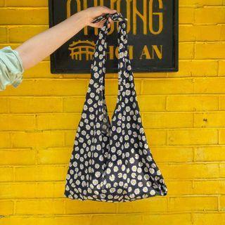 Tie-strap Floral Shopper Bag