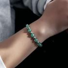 Couple Matching Beaded Chain Bracelet Green - One Size