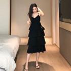 Spaghetti Strap A-line Layered Dress