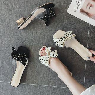 Faux-leather Bow Front Sandals