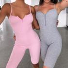 Spaghetti Strap Half-zip Playsuit