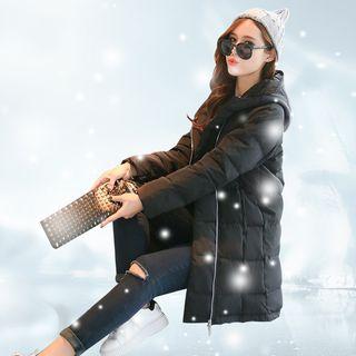 Hooded Zip Down Coat