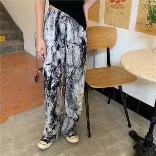 Printed Wide-leg Pants Pants - One Size