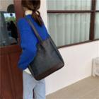 Faux Leather Tote Bag Black & Brown - One Size