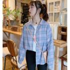 Plaid Shirt / Print Short-sleeve T-shirt