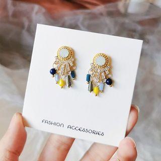 Rhinestone & Bead Drop Earring