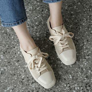 Square-toe Paneled Sneakers