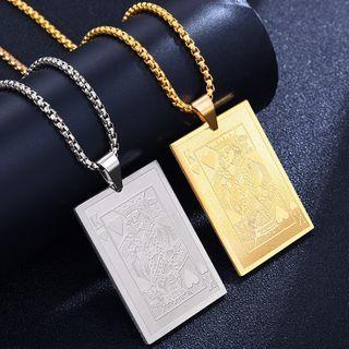 Poker Card Pendant Stainless Steel Necklace