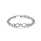 Simple And Creative Infinity Symbol Cubic Zirconia Bracelet Silver - One Size