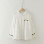Embroidered Hooded Shirt White - One Size