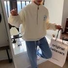 Half-zip Lettering Print Sweatshirt