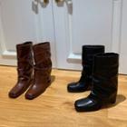 Fold-over Block-heel Mid-calf Boots