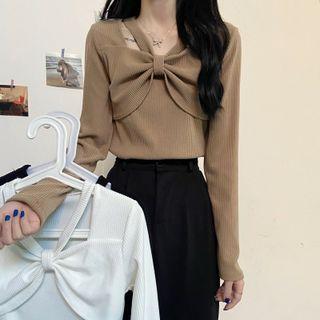 Plain Bow Loose-fit T-shirt
