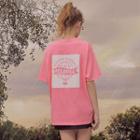 Printed Boxy T-shirt Neon Pink - One Size