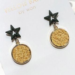 Alloy Star Shearling Disc Dangle Earring