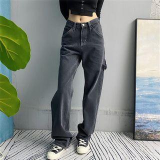 High Waist Cargo Wide Leg Jeans