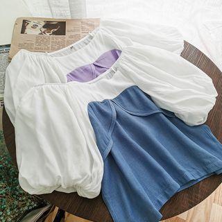 Mock Two Piece Ruffle-trim Blouse