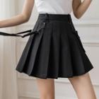 Cargo Pocket Pleated Mini A-line Skirt