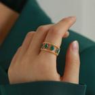 Alloy Open Ring Green - One Size