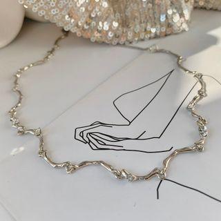 Wavy Alloy Choker 1 Pc - Silver - One Size