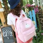 Cloud Applique Canvas Backpack With Zip Pouch