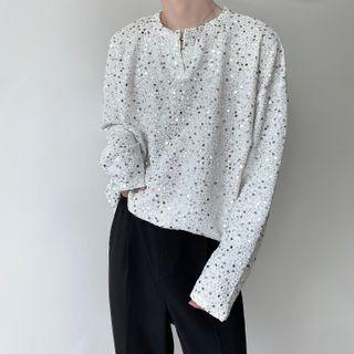 V-neck Sequined Sweatshirt