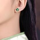 Rhinestone Gemstone Earring 1 Pair - Green - One Size