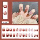 Gradient Faux Nail Tips Z209 - Wine Red - One Size