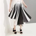 Asymmetric Midi Pleated Skirt