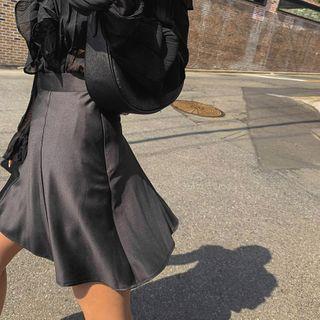 Flared Satin Skirt